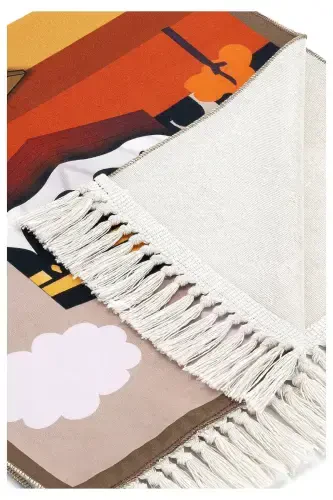 Digital Print Kids Prayer Rug - Boat Cable Brown - 44 X 78 Cm - 3