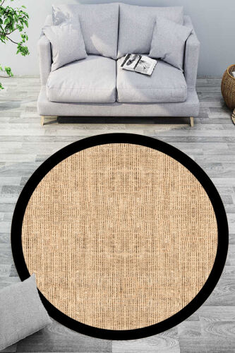 Digital Print Rattan Pattern Rug, Round Rug, Living Room Rug, Kitchen Rug, Scandinavian Decoration - 1