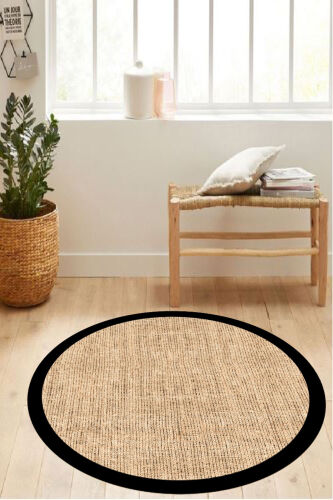 Digital Print Rattan Pattern Rug, Round Rug, Living Room Rug, Kitchen Rug, Scandinavian Decoration - 4