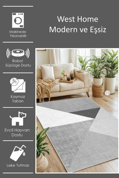 Digital Print Washable Non-Slip Base Living Room Rug Kitchen Rug Corridor Rug - 2