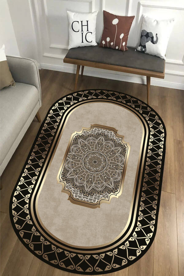 Digital Print Washable Non-Slip Decorative Living Room Kitchen Rug Runner - 1