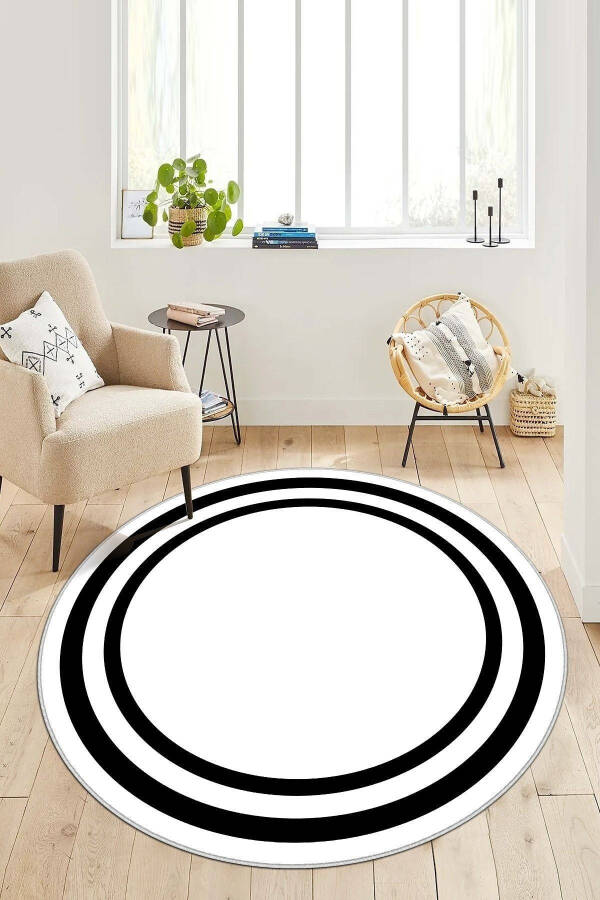 Digital Print Washable Non-Slip Stain-Resistant Round Kitchen Rug And Living Room Rug - 1