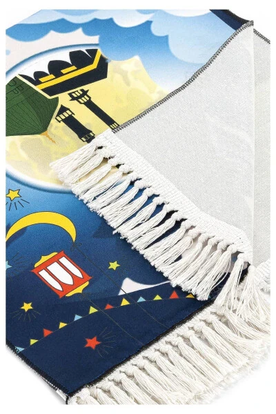 Digital Printed Children's Prayer Rug - With Balloon Handle - 44 X 78 Cm - 3