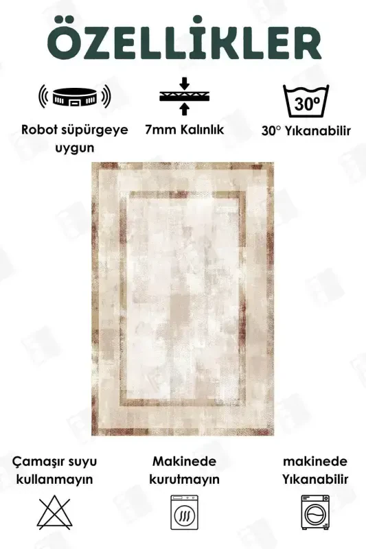 Digital Printed Four Seasons Washable Non-Slip Base Children's Carpet, Runner, Kitchen and Living Room Carpet (10)-square - 2