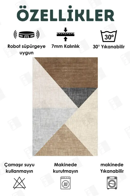 Digital Printed Four Seasons Washable Non-Slip Base Children's Carpet, Runner, Kitchen and Living Room Carpet (3)-pyramid - 2