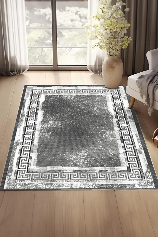 Digital Printed Four Seasons Washable Non-Slip Base Children's Rug, Runner, Kitchen and Living Room Rug (19)-ANTHRACITE - 7