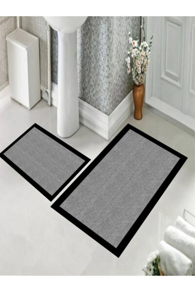 Digital Printed Non-Slip Absorbent Chenille Patterned Bath Set Bath Mat - GENEL MARKALAR