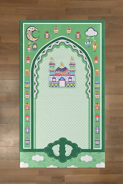 Digital Printed Non-Slip Base Washable Educational Kids Prayer Rug - NAPOLI HOME