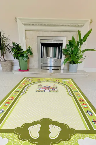 Digital Printed Non-Slip Base Washable Educational Prayer Rug for Kids, SECCADE-90-SARI,-SARI - 3