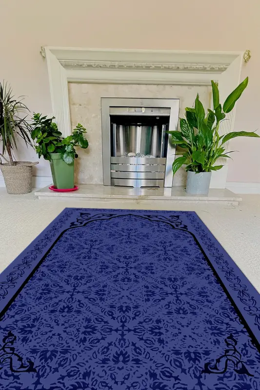 Digital Printed Non-Slip Base Washable Gift Dowry Prayer Rug, SECCADE-84-MOR,-MOR - 3