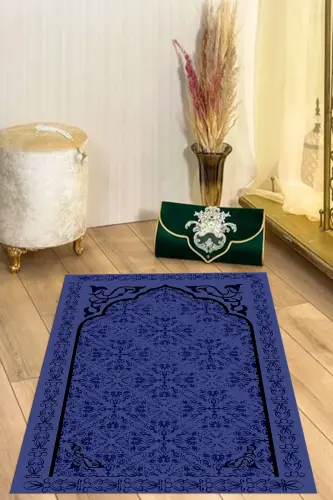 Digital Printed Non-Slip Base Washable Gift Dowry Prayer Rug, SECCADE-84-MOR,-MOR - 6