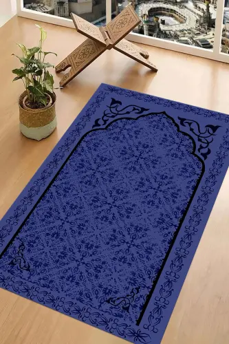 Digital Printed Non-Slip Base Washable Gift Dowry Prayer Rug, SECCADE-84-MOR,-MOR - 7