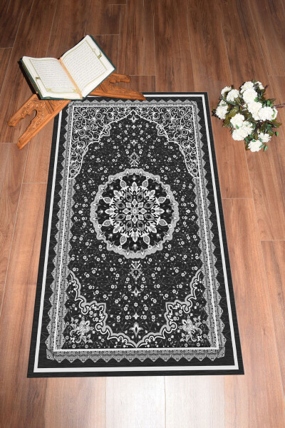 Digital Printed Washable Classic Pattern Gift Prayer Rug 70x130, Prayer Rug-40-gray - 1