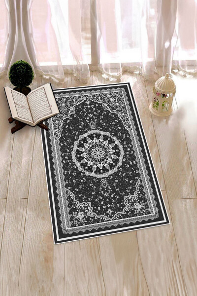 Digital Printed Washable Classic Pattern Gift Prayer Rug 70x130, Prayer Rug-40-gray - 6