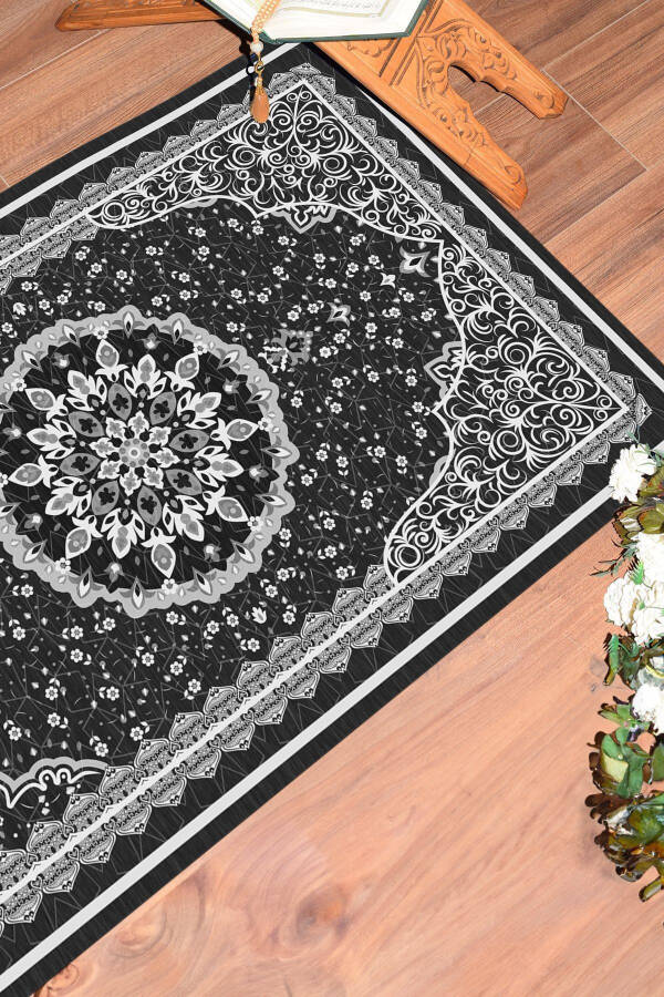 Digital Printed Washable Classic Pattern Gift Prayer Rug 70x130, Prayer Rug-40-gray - 8