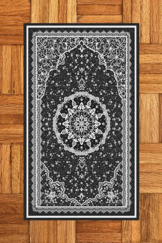 Digital Printed Washable Classic Pattern Gift Prayer Rug 70x130, Prayer Rug-40-gray - 3