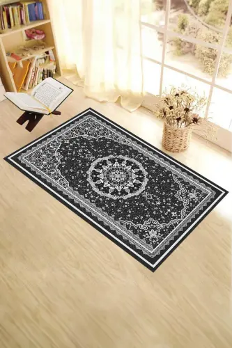Digital Printed Washable Classic Pattern Gift Prayer Rug 70x130, Prayer Rug-40-gray - 4