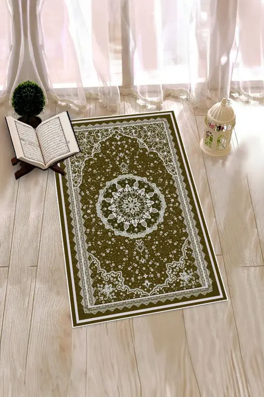 Digital Printed Washable Classic Pattern Prayer Rug 70x130, Prayer Rug-40-coffee,-BROWN - 6