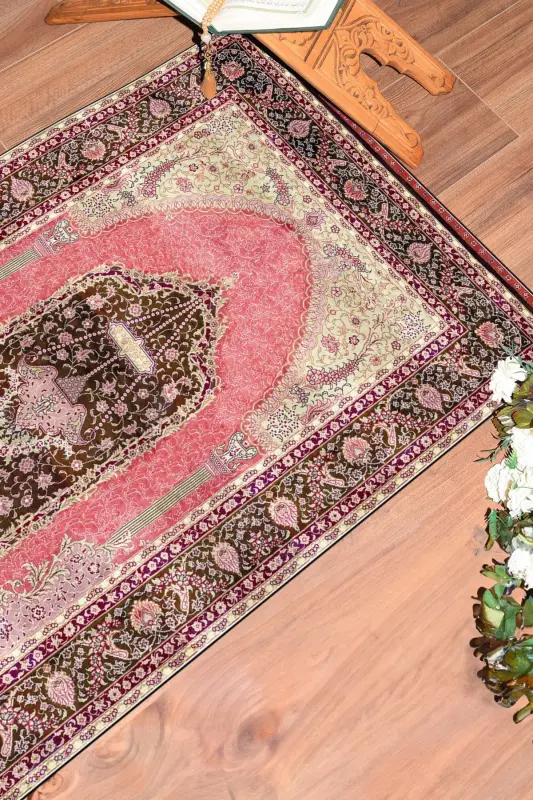 Digital Printed Washable Gift Classic Prayer Rug 70x130cm, SECCADE-33-RED - 7