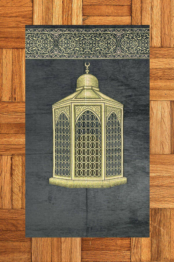 Digital Printed Washable Gift Prayer Rug Mat 70x130, Rug-41-gray - 10