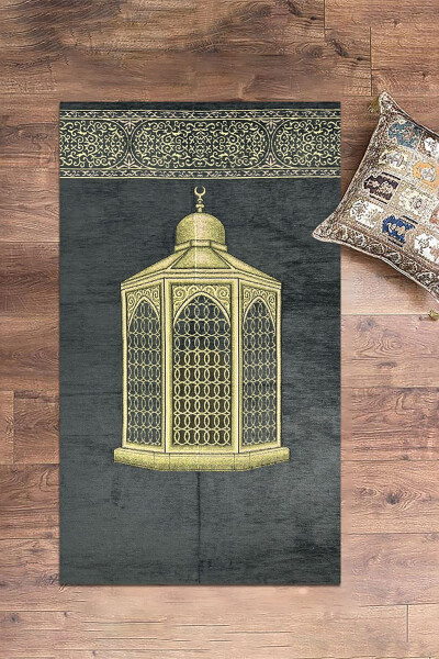 Digital Printed Washable Gift Prayer Rug Mat 70x130, Rug-41-gray - 13