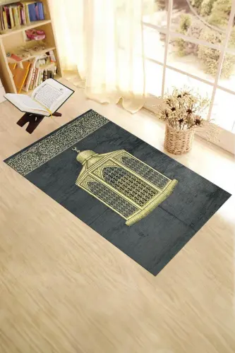 Digital Printed Washable Gift Prayer Rug Mat 70x130, Rug-41-gray - 4
