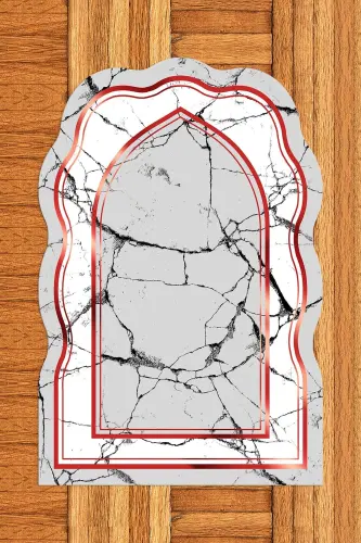 Digital Printed Washable Laser Cut Gift Prayer Rug 70x130, Seccade-28-red - 6