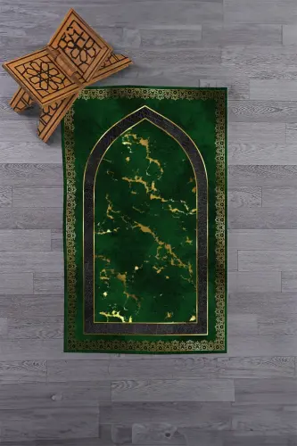 Digital Printed Washable Modern Pattern 70x130 Prayer Rug, Prayer Rug-3-green - 3