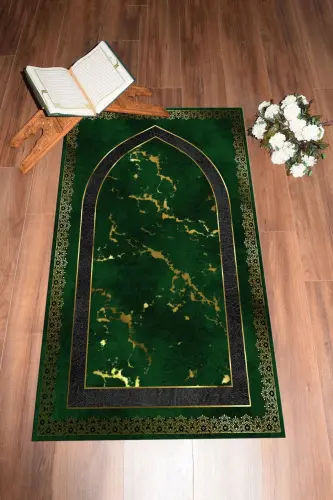 Digital Printed Washable Modern Pattern 70x130 Prayer Rug, Prayer Rug-3-green - 8