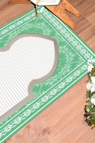 Digital Printed Washable Motif Gift Prayer Rug 70x130, SECCADE-27-YEŞİL,-YEŞİL - EY HOME (1)