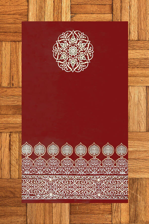 Digital Printed Washable Patterned Gift Prayer Rug 70x130, PRAYER RUG-44-RED - 2