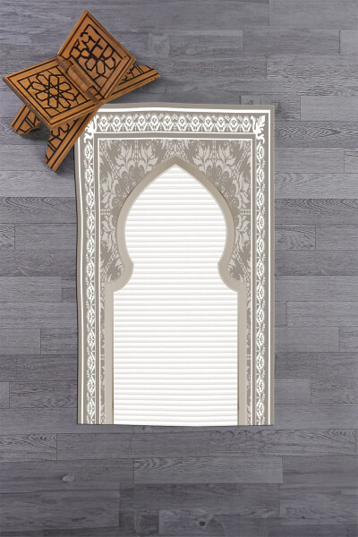 Digital Printed Washable Patterned Prayer Rug Gift 70x130, SECCADE-27-GRAY - 6