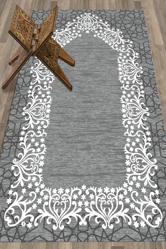Digital Printed Washable Plain Chic Prayer Rug 70x130 cm. - 7