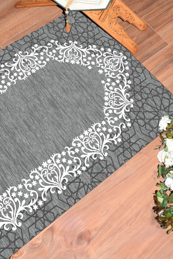 Digital Printed Washable Plain Chic Prayer Rug 70x130 cm. - 5