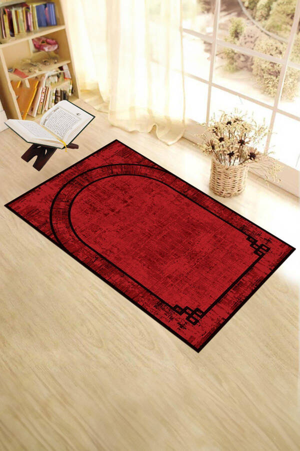 Digital Printed Washable Plain Design Prayer Rug - 3