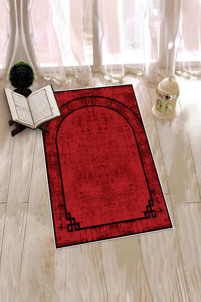 Digital Printed Washable Plain Design Prayer Rug - 6