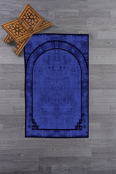 Digital Printed Washable Plain Pattern Prayer Rug Gift 70x130, SECCADE-39-PURPLE - 13