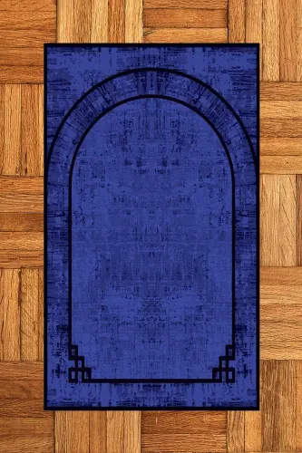 Digital Printed Washable Plain Pattern Prayer Rug Gift 70x130, SECCADE-39-PURPLE - 7