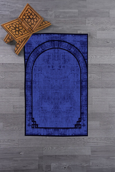 Digital Printed Washable Plain Pattern Prayer Rug Gift 70x130, SECCADE-39-PURPLE - 4