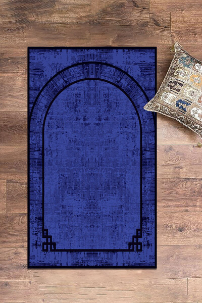 Digital Printed Washable Plain Pattern Prayer Rug Gift 70x130, SECCADE-39-PURPLE - 5