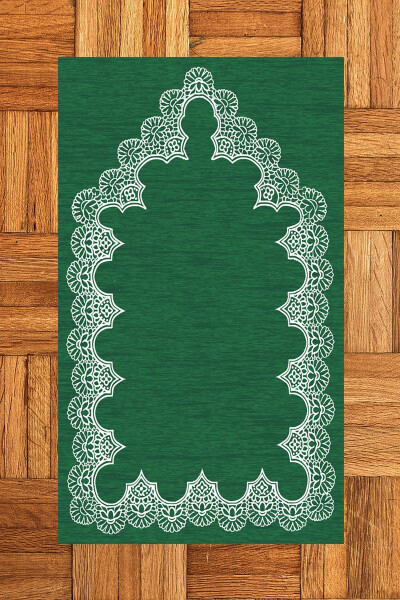 Digital Printed Washable Plain Stylish Pattern Prayer Rug 70x130 Cm - 15