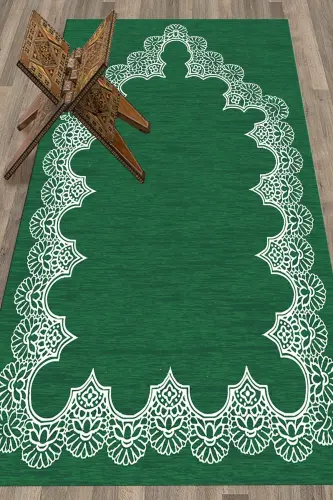 Digital Printed Washable Plain Stylish Pattern Prayer Rug 70x130 Cm - 6