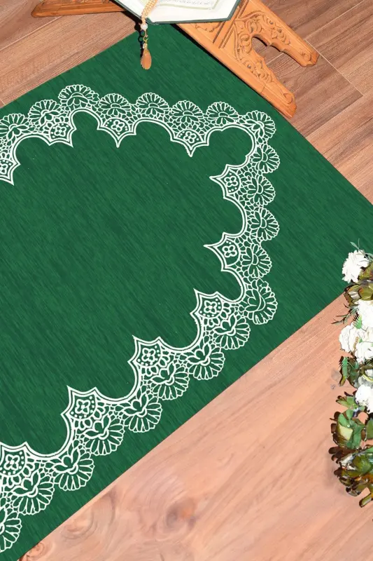 Digital Printed Washable Plain Stylish Pattern Prayer Rug 70x130 Cm - 7