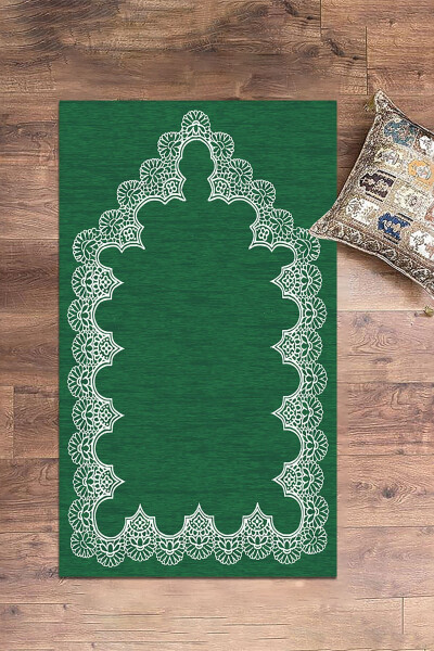 Digital Printed Washable Plain Stylish Pattern Prayer Rug 70x130 Cm - 2