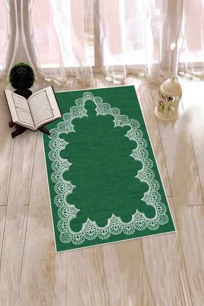 Digital Printed Washable Plain Stylish Pattern Prayer Rug 70x130 Cm - 3