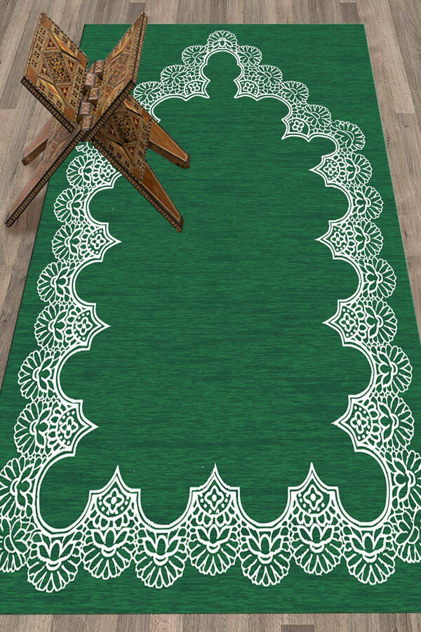 Digital Printed Washable Plain Stylish Pattern Prayer Rug 70x130 Cm - 4