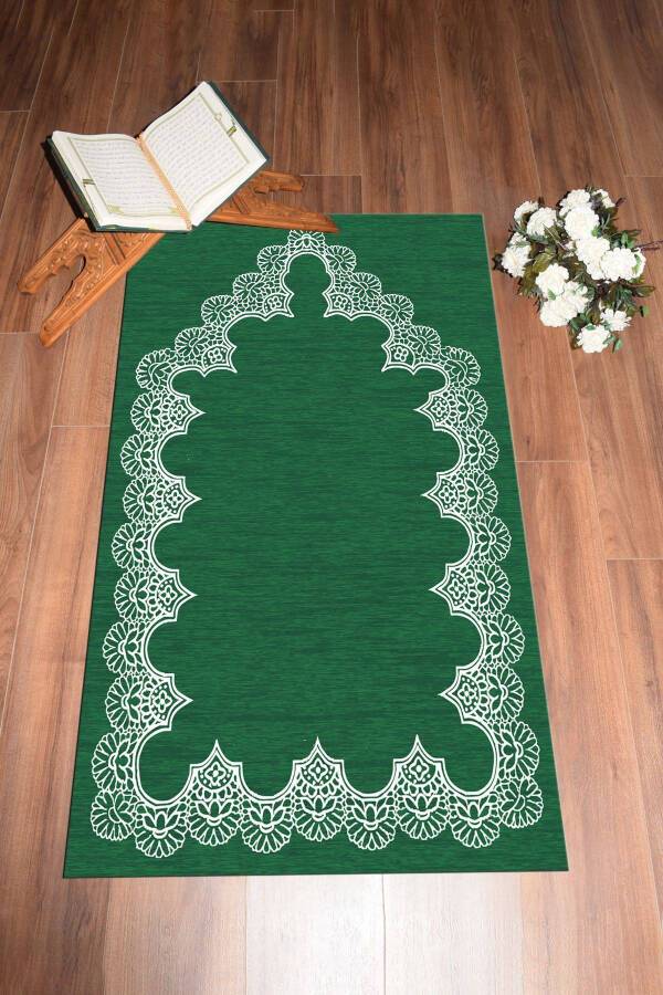 Digital Printed Washable Plain Stylish Pattern Prayer Rug 70x130 Cm - 6