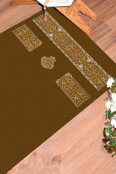 Digital Printed Washable Simple Pattern Gift Prayer Rug Mat 70x130, SECCADE-46-BROWN - 7