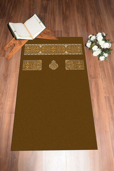 Digital Printed Washable Simple Pattern Gift Prayer Rug Mat 70x130, SECCADE-46-BROWN - 8