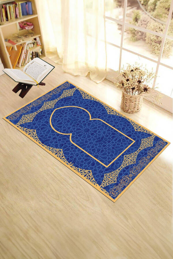 Digital Printed Washable Stylish Pattern Prayer Rug 70x130 Cm - 7